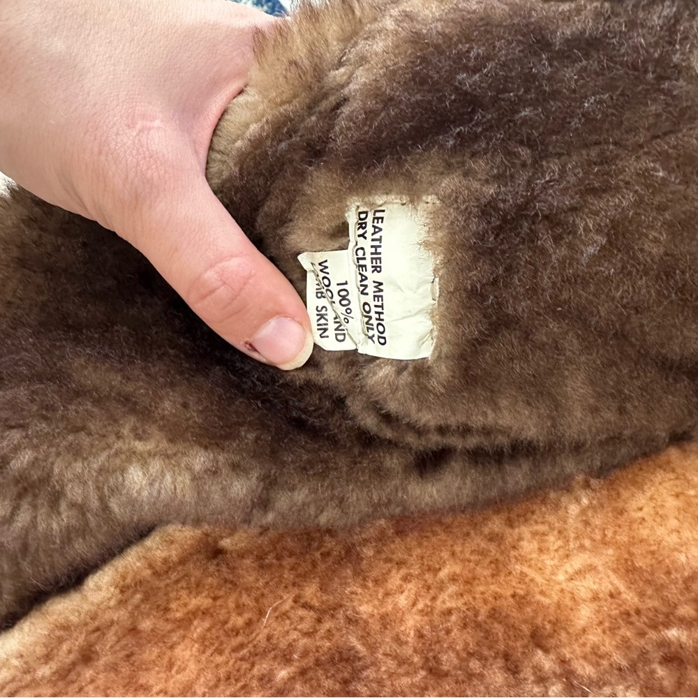 Handmade One of a Kind Rare Patchwork Shearling Cropped Penny Lane Coat XS/S - Picture 9 of 9
